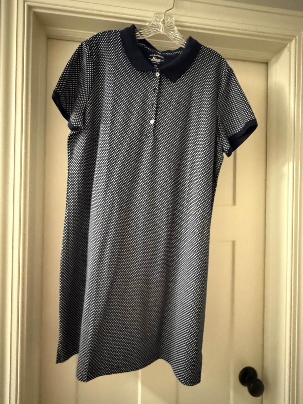 G.H. Bass & Co. Navy and White Polka Dot Polo Dress